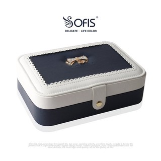 💯可開發票#Sofis首飾盒首飾收納盒單層皮革手飾品盒手錶盒簡約原創禮品女孩