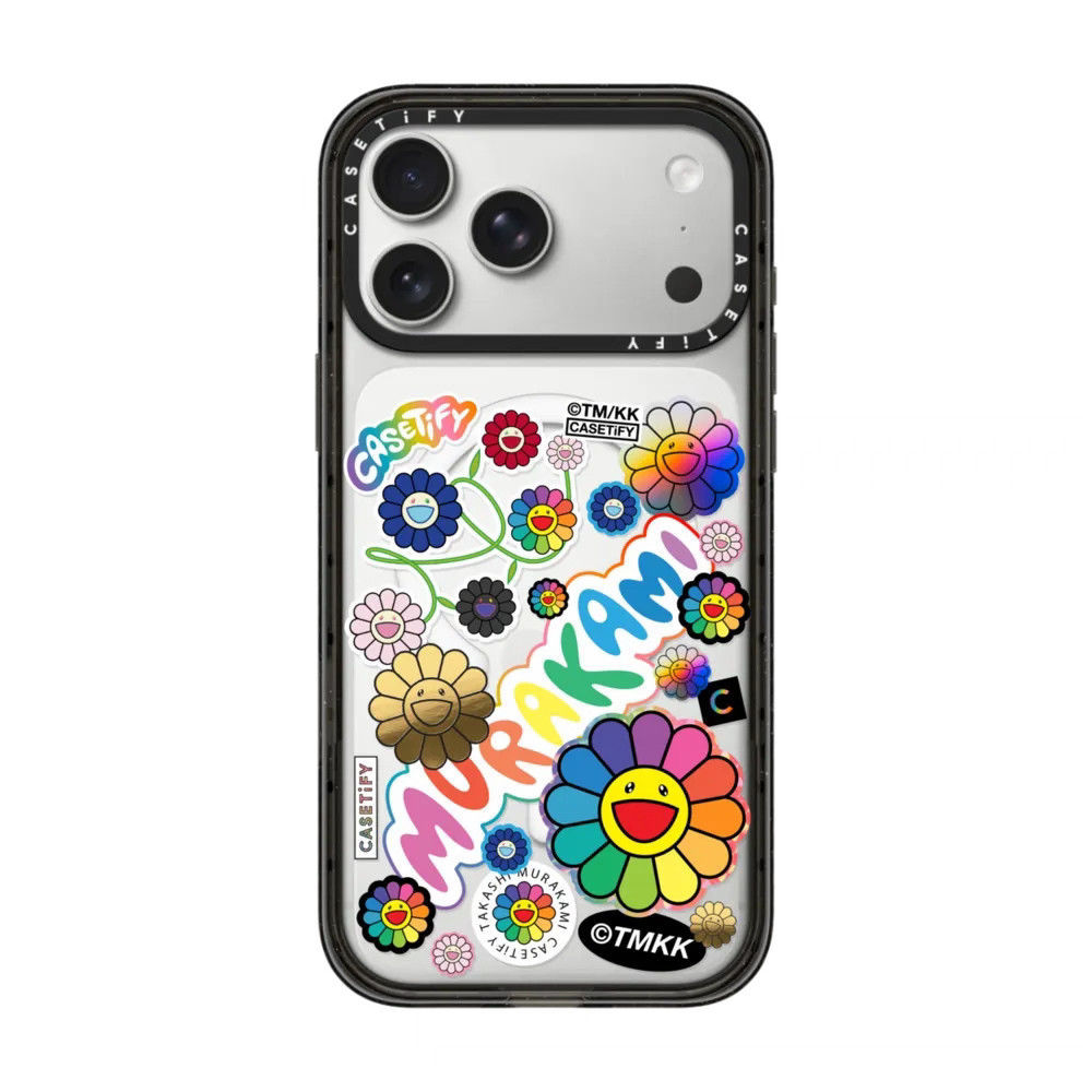 casetify 村上隆 フラワー〔レインボー］SNAPPYTMグリップスタンド
