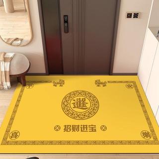 臺灣速出🚀金色軟矽藻泥入戶門地墊土色防滑吸水進門墊風水腳墊玄關招財地毯✈️工廠直銷