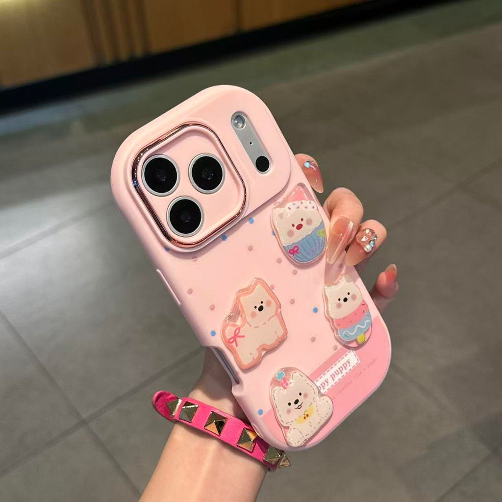 ZX甄選✨17手機殼 適用蘋果17手機殻iPhone16ProMax波點西高地貼片15/14/13/12新款