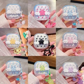 Sony索尼 LinkBuds Clip真無線藍牙耳機保護殼 透明耳機套 索尼WF-LC900耳機殼 DIY翅膀星星軟殼