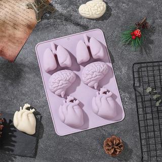 New 6-Cavity Brain and Heart Shaped Silicone Mold for Hallow