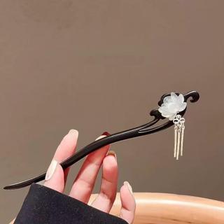 🌬️在台出貨💨蓮花木簪女髮簪古風新中式步搖流蘇髮量少漢服馬面裙配飾髮釵
