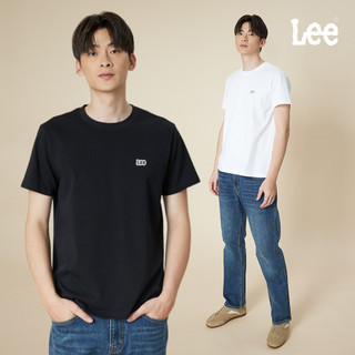 Lee 後背剪接LOGO短T 男 白色 黑色 LB502111