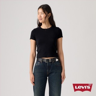 Levi's® 基本款貼身短Tee / 微彈性 / 黑 女生上衣 人氣新品 0085R-0001
