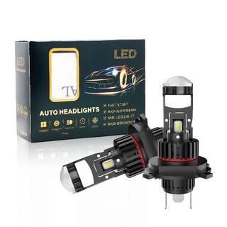 優品💖led汽車大燈h7一體直插式自帶透鏡大功率強鐳射無損改裝12-24v特價