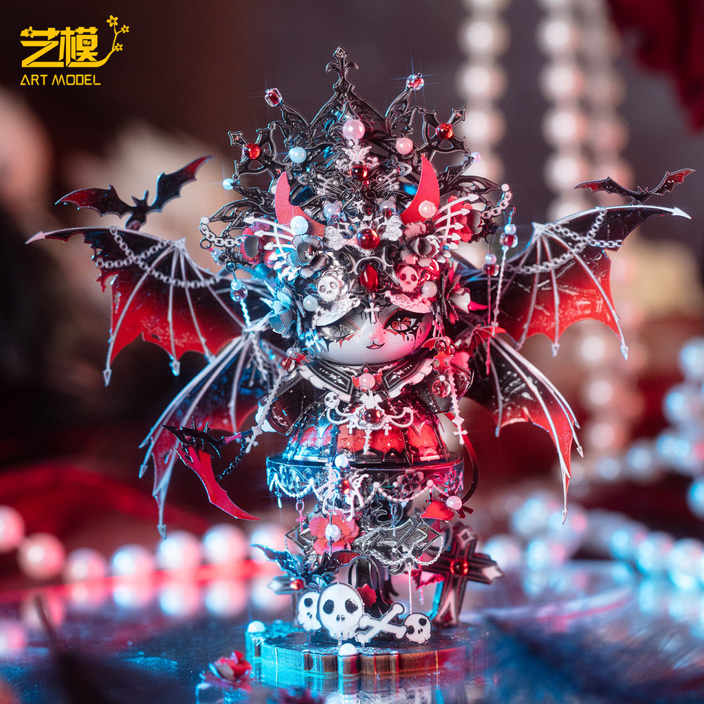 藝模 喵之城天使惡魔 3D立體拼圖 金屬拼裝模型 玩具擺件 手工DIY禮物