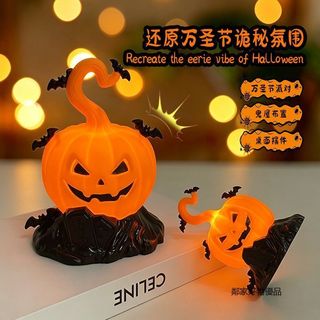 現款免運 萬聖節南瓜燈萬聖節蝙蝠南瓜燈裝飾擺件節日氛圍場景佈置裝飾道具桌面氛圍燈 萬聖節南瓜燈
