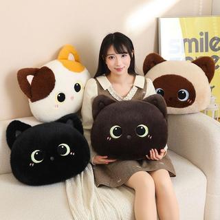 抱枕三花貓動物系列超萌貓咪小貓抱枕黑貓咪公仔玩偶貓辦公用靠墊