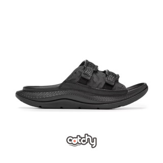 Hoka One One Ora Luxe 全黑 魔鬼氈 舒適 支撐 釋壓 恢復 懶人拖 男女 1134150BBLC
