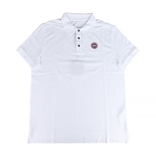 CANADA GOOSE 純棉Beckley系列刺繡圓標LOGO短袖POLO衫(男款/白)