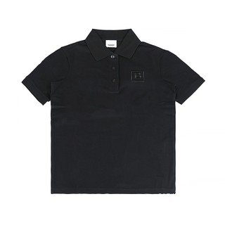 BURBERRY胸前刺繡B字方框LOGO設計棉質短袖POLO衫(男款/黑)