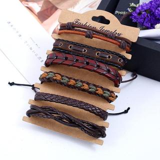 ✨推薦✨pc Wrap Bracelets Set, Ethnic Tribal Bracelets復古真皮手鍊✨新款✨
