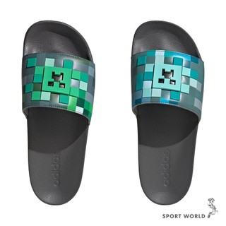 Adidas 男女拖鞋 苦力怕 ADILETTE SHOWER MINECRAFT【運動世界】HQ2585/HQ2584