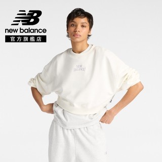 【New Balance】 NB 圓領長袖衛衣 女性 米杏 (美版偏大)