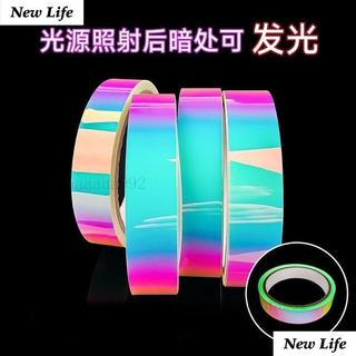 【臺灣出貨 免運】夜光炫彩膠帶熒光舞臺定位裝飾DIV發光貼條防水膠布反光警示貼紙