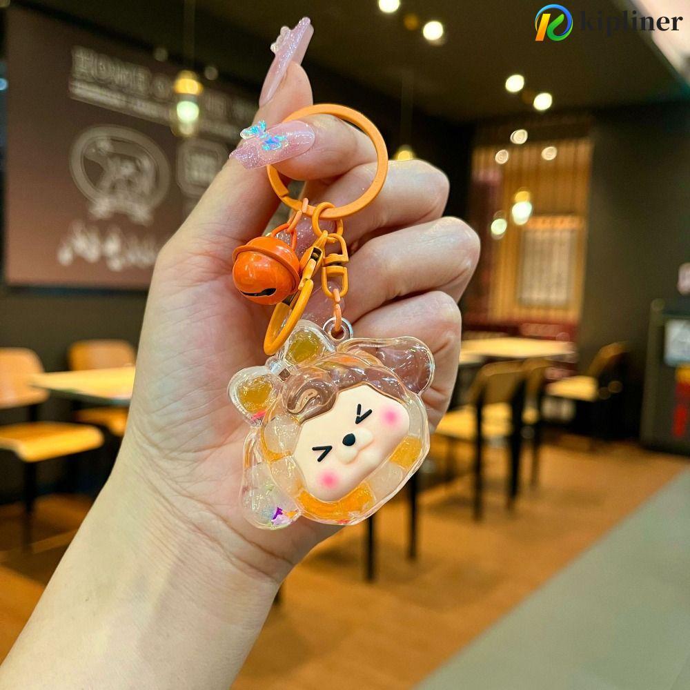 KIPLINER 綿羊娃娃挂件流動透明糖果色 Kiki 娃娃卡哇伊夜光閃亮迷你流沙瓶擺件