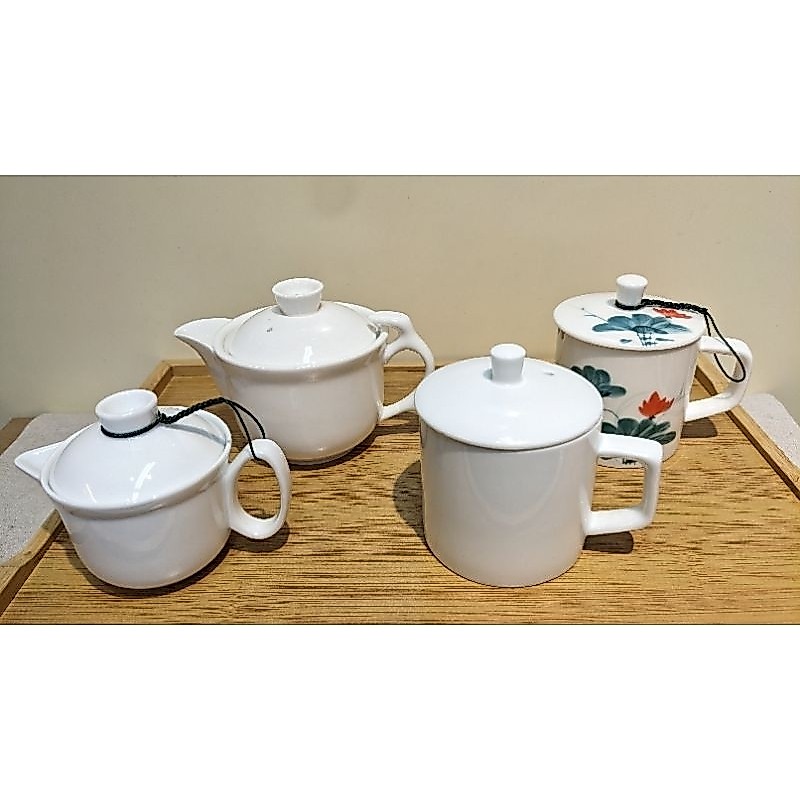 🌷一方壺藝🌷（白玉壺+評鑑杯現貨）台灣丞漢泡茶瓷壺 白玉鑑定瓷杯（大）150cc 白瓷白玉壺180cc 小白玉壺110