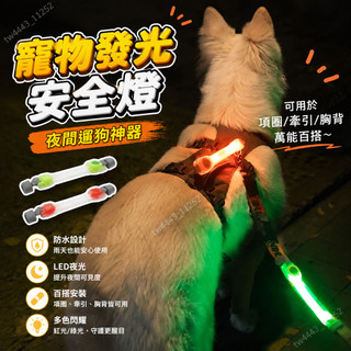 台灣出貨 寵物發光安全燈 果凍百搭帶led夜光吊墜防水防走丟狗狗亮遛狗夜燈 狗背帶/胸背帶/頸圈/防暴衝/遛狗胸背帶/牽