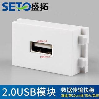 【可開發票】SETO 盛拓USB模組對接 直插免焊彎頭帶線開關插座 地面功能 件面板