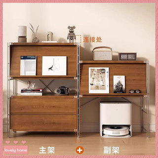 雜誌櫃 收納櫃【Lovely home】免運 展示陳列架 中古風 床頭櫃 書櫃 矮櫃 手辦架 沙發邊櫃 多層置物架 落地