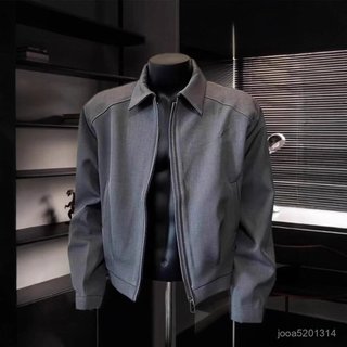 【MR. 男先生】免運 臺灣出貨 夾克男cleanfit墊肩翻領短外套男高級感痞帥春短寬boxy行政夾克青年 SHP