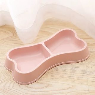 心形骨頭雙格防滑寵物食品水碗AGM