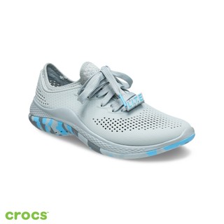 Crocs 大理石紋女士LiteRide360徒步繫帶鞋-淺灰/氧氣藍 -207632-0ZU 洞洞鞋
