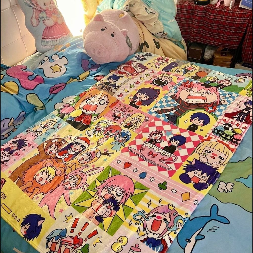 新北出貨🆕小小守护甜心毛毯学生宿舍午睡毯可爱卡通少女心毛毯四季通用毛毯
