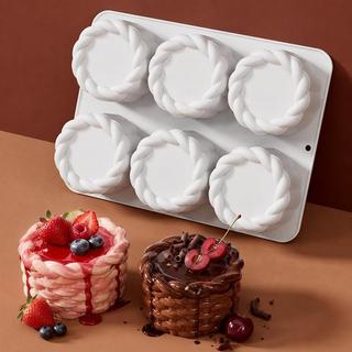 New Creative 6-Cavity Lace Round Mousse Food-Grade Silicone