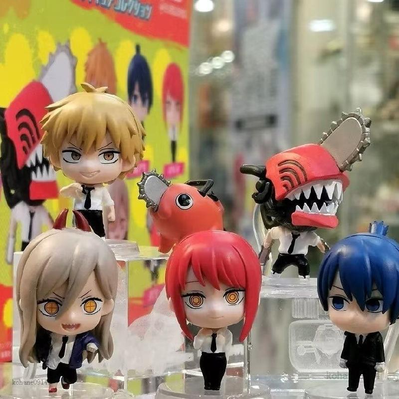 鏈鋸人 電鋸人 公仔 手辦 模型 動漫6款電鋸人鏈鋸人電次帕瓦瑪奇瑪啵奇塔秋Q版盒蛋手辦擺件國產