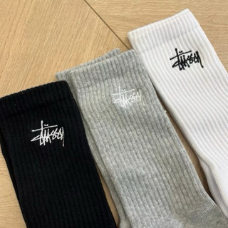 7th | 全新代購Stussy Stock Crew Pack 電繡 Logo 長襪 灰色 單一雙/多件優惠 襪子