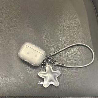 🔥臺灣出貨🔥半透磨砂銀色星星耳機殼適用於airpodspro1代2代3代4代保護套