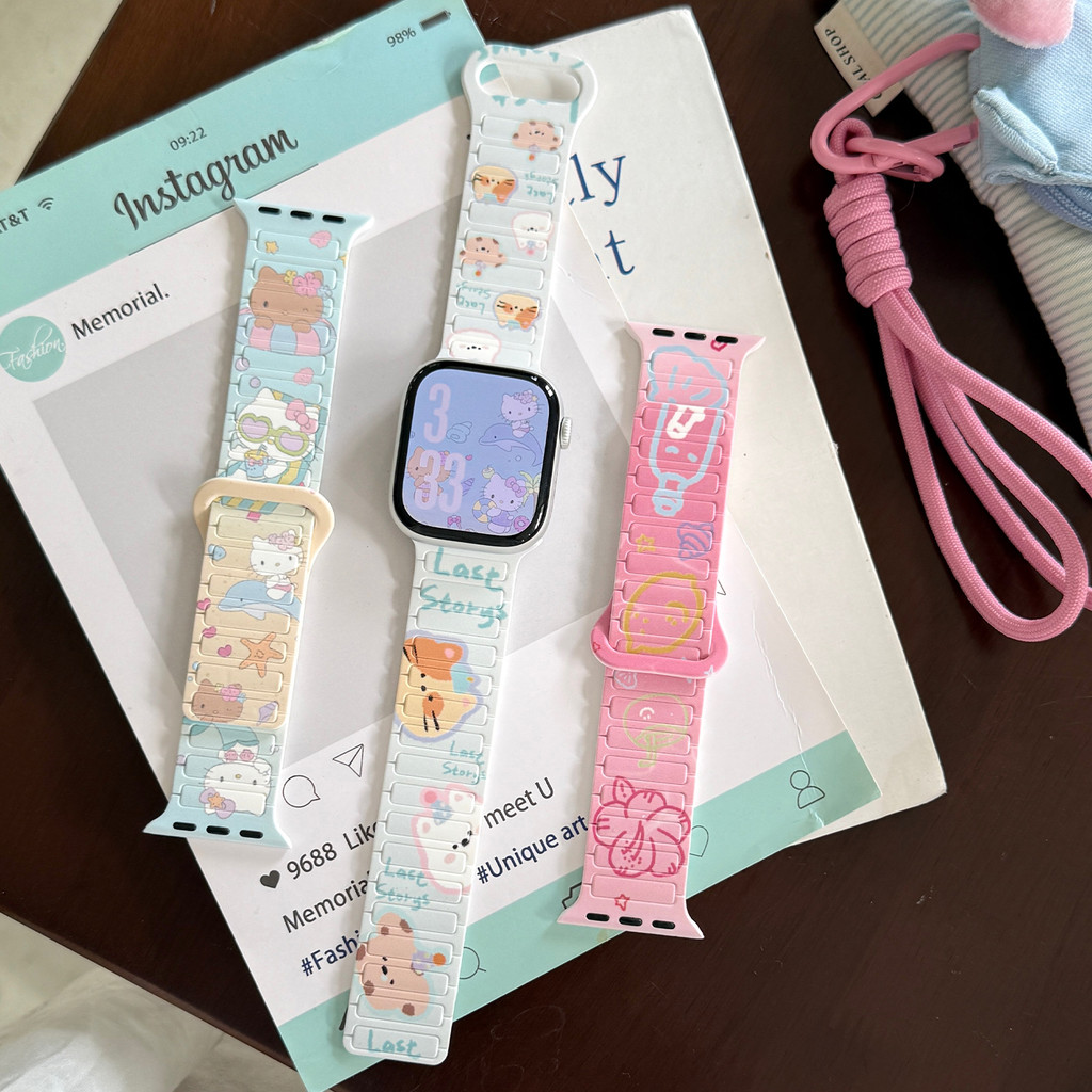 卡通磁吸錶帶 適用 Apple Watch S11 S10 9 8 7 SE3 Ultra3 蘋果手錶帶 46/49mm