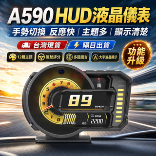 【 台灣現貨·隔日到貨】HUD抬頭顯示器 車速表 多功能儀表 超大螢幕 車速轉速水溫 即插即用 老車可用 汽車用品通用