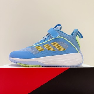 adidas OWNTHEGAME 3.0 K 大童 女生 水藍色 魔鬼氈 高筒 包覆性 運動 籃球鞋 JQ7942