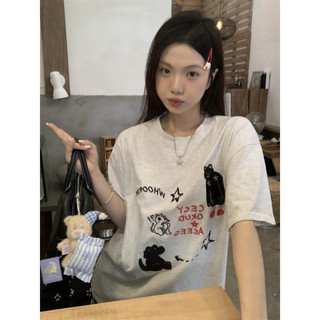 TGNS 純棉 t恤 短袖衣服 上衣 oversize T恤 潮流衣服 夏天衣服 ins風 恐龍印花上衣 寬鬆