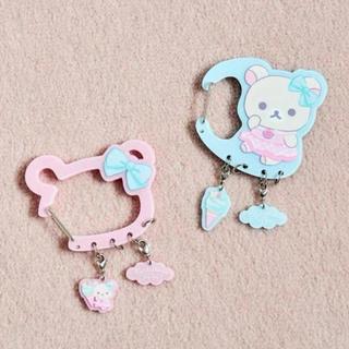 🎁臺灣出貨 好物上新 日系Rilakkuma tiny聯名可愛小熊雲朵冰淇淋吊墜登山扣鑰匙扣配飾吊飾