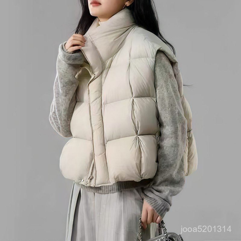 【MR.男先生】臺灣出貨 免運 女秋冬馬甲 羽絨馬甲背心女冬季鴨絨外穿設計感輕薄外坎套肩平湖大碼休閒風