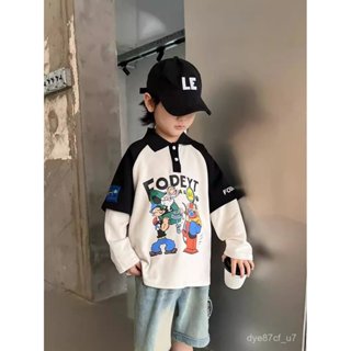 【免運+全店促銷】男童女童春秋新款百搭韓係洋氣兒童長袖 套頭衫圓領上衣 純棉 可愛T恤polo衫百搭衣服 童裝衛衣打底衫