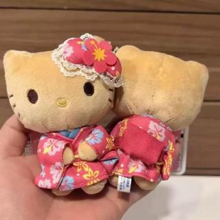 Kitty吊飾 櫻花抹茶和服裝扮黑皮貓咪醜魚毛絨公仔掛件 包包吊飾 可愛吊飾 書包掛件