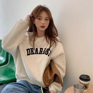【臺灣出貨】韓系大學T 女 秋冬100%棉美式衛衣2021秋季新款寬鬆圓領insi設計小個子小眾上衣外套 8WH