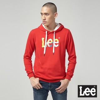 Lee 色塊大LOGO印刷帽T 男 Modern 紅LL1804398FT