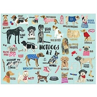 [現貨]。正版拼圖。Hot Dogs A-Z 。Cool Cats A-Z 狗 貓字母。1000片。Mudpuppy