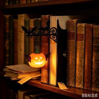 臺灣出貨🍀南瓜小夜燈,南瓜燈書立,萬聖節南瓜燈書立,書立