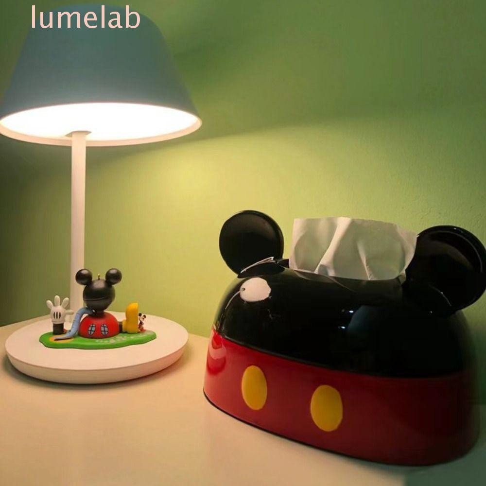 LUMELAB​ 米老鼠紙巾盒,卡通大耳朵米老鼠收納盒,紙盒模型玩具收藏品乙烯基米奇擺件裝飾傢居裝飾品
