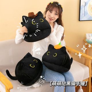 ✨在臺熱銷✨黑貓毛絨玩具超萌公仔毛絨手暖可暖手抱枕冬天捂手玩偶暖手午睡枕