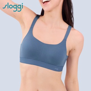 sloggi-BASIC SPORTY COOL清爽律動U領內衣 霧藍灰