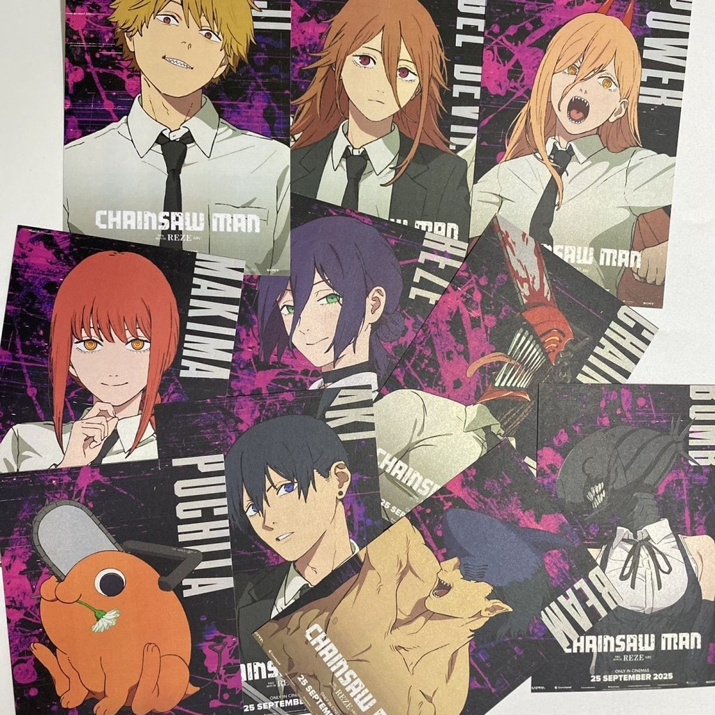 【首發促銷】電鋸人電影版蕾塞篇電次代餐瑪奇瑪早川秋明信片 蕾塞 電次 早川秋 帕瓦 蕾塞周邊  鏈鋸人周邊