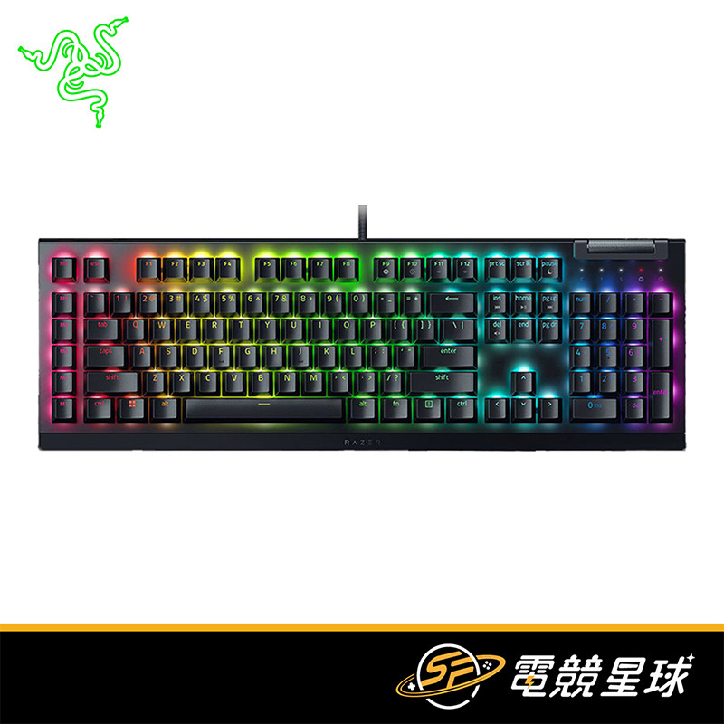 RaZER 雷蛇 BLACKWIDOW V4 X 黑寡婦蜘 幻彩版 | 綠軸 | 有線 | 電競鍵盤